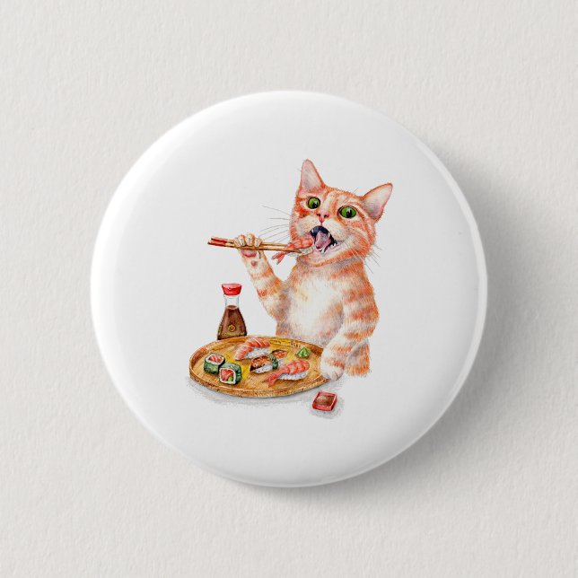 Badge Rond 5 Cm Sushi Cat (Devant)