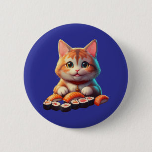 Badge Rond 5 Cm Sushi Cat