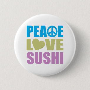 Badge Rond 5 Cm Sushi d'amour de paix