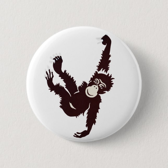 Badge Rond 5 Cm Suspendre le singe (Devant)