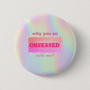 Badge Rond 5 Cm Sweet Girly Holographic