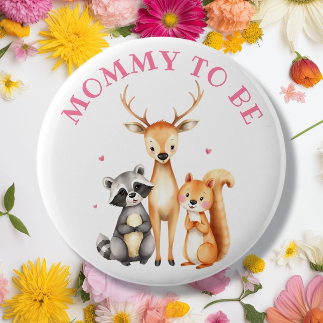 Badge Rond 5 Cm Sweet Woodland Creats Mommy To Be (Créateur téléchargé)