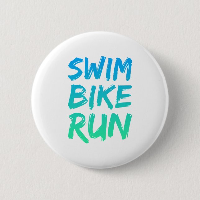 Badge Rond 5 Cm Swim Bike Run superbe design (Devant)