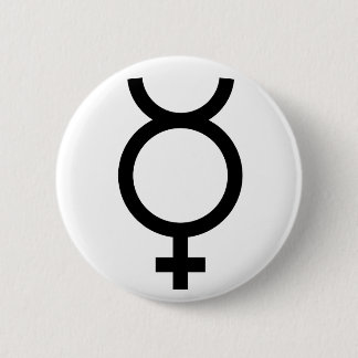 Badge Rond 5 Cm Symbole alchimique de Mercury