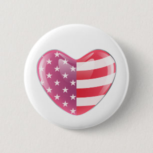 Badge Rond 5 Cm Symbole américain original drapeau américain en fo