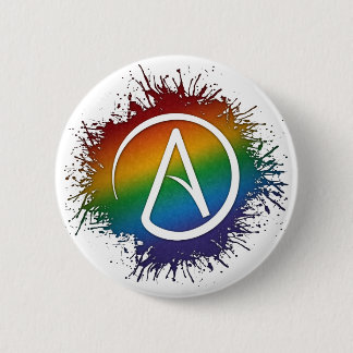 Badge Rond 5 Cm Symbole athée de l'arc-en-ciel LGBTQ Pride Peintur