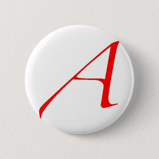 Badge Rond 5 Cm Symbole athée (rouge A)