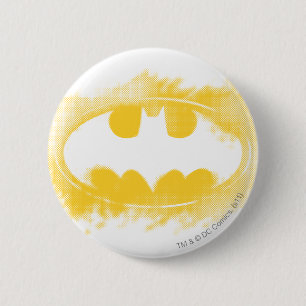 Badge Rond 5 Cm Symbole Batman Logo noir et jaune