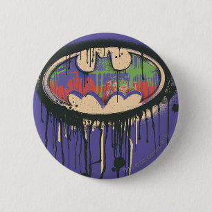 Badge Rond 5 Cm Symbole Batman Logo rouge violet vert