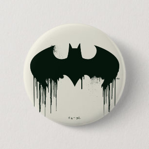 Badge Rond 5 Cm Symbole Batman   Logo Spraypaint