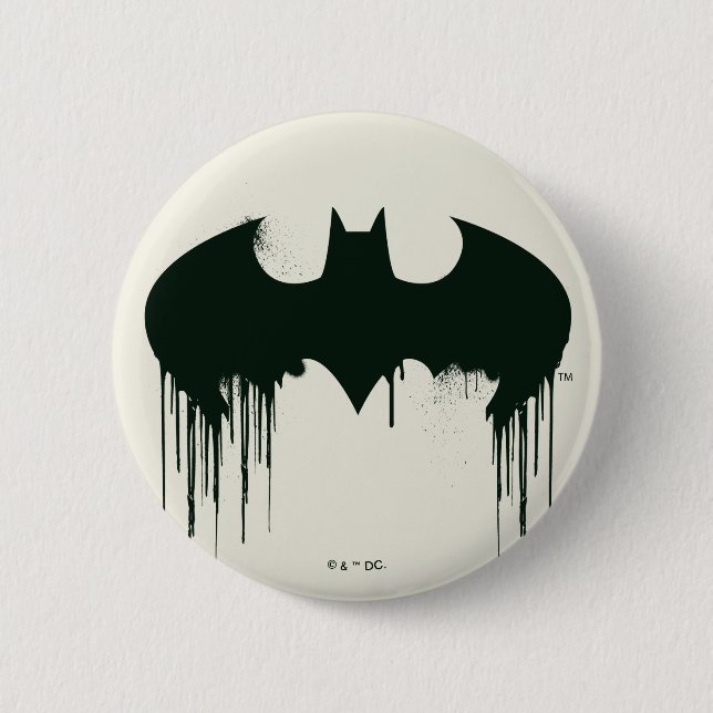 Badge Rond 5 Cm Symbole Batman | Logo Spraypaint (Devant)