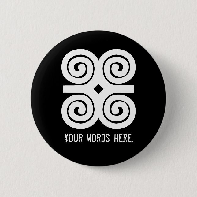 Badge Rond 5 Cm Symbole blanc de Dwennimmen Strength|Humility (Devant)