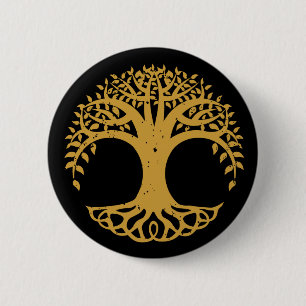 Badge Rond 5 Cm Symbole celtique de l'arbre de vie