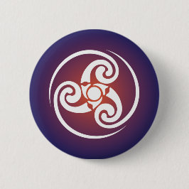 Badge Rond 5 Cm Symbole Celtique Triskele, Triple Spiral, Triskeli