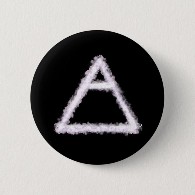 Badge Rond 5 Cm Symbole d'alchimie de l'élément d'air émietté (Devant)