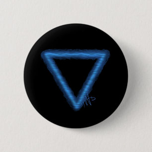 Badge Rond 5 Cm Symbole d'alchimie des éléments d'eau ondulée
