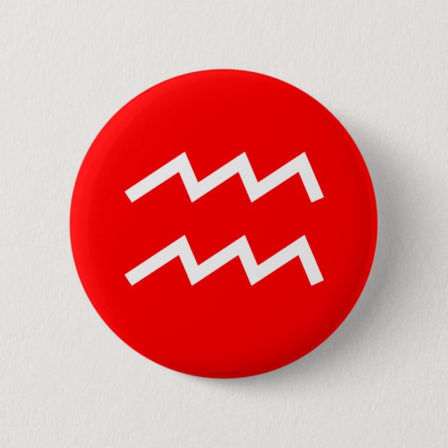 Badge Rond 5 Cm Symbole d'Aquarius (Devant)