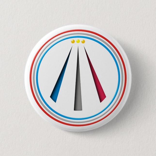Badge Rond 5 Cm Symbole d'Awen Neo Druiden Barden (Devant)