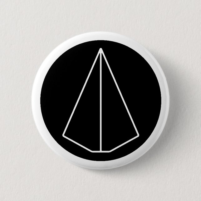 BADGE ROND 5 CM SYMBOLE DE DECA - AVION DE PAPIER (Devant)