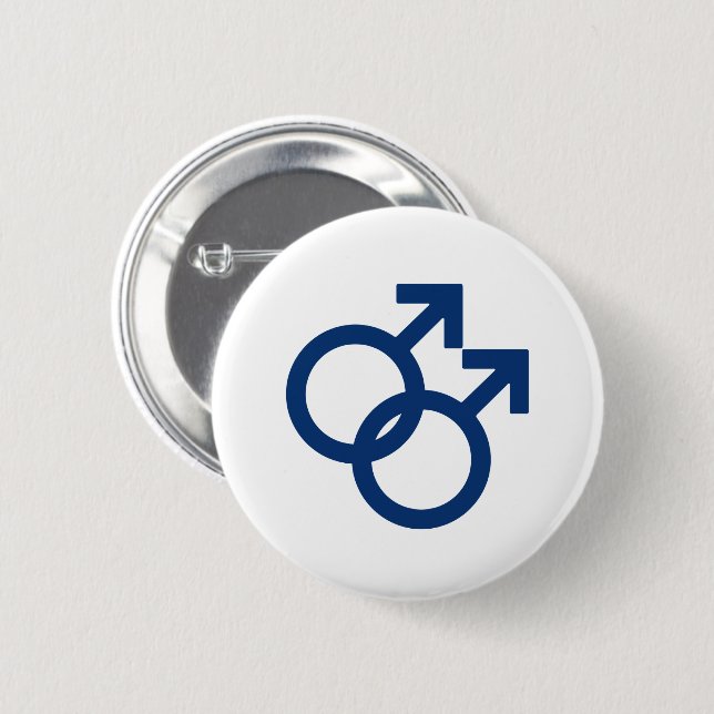 Badge Rond 5 Cm Symbole de genre des hommes gays MLM (Devant & derrière)