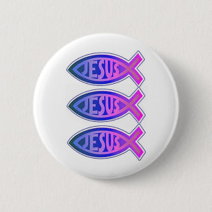 Badge Rond 5 Cm Symbole de Jésus