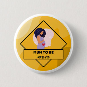 Badge Rond 5 Cm Symbole de la mère à être Bump à bord Signet Dame