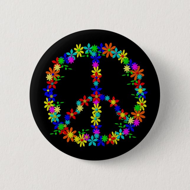 BADGE ROND 5 CM SYMBOLE DE LA PAIX (Devant)