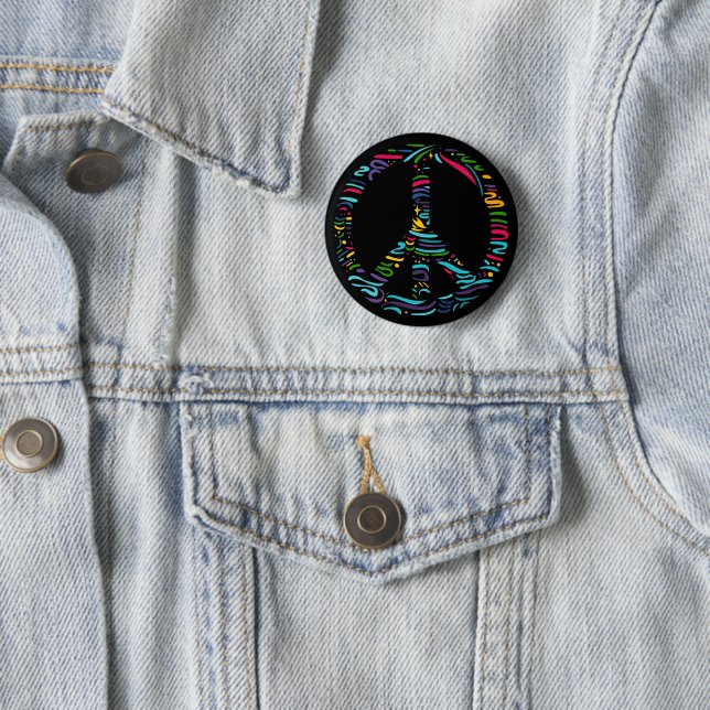 Badge Rond 5 Cm Symbole de la paix (En situation)