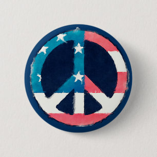 BADGE ROND 5 CM SYMBOLE DE LA PAIX AMÉRICAINE