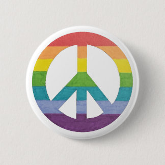 Badge Rond 5 Cm Symbole de la paix arc-en-ciel pour la paix, la li