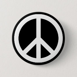 Badge Rond 5 Cm Symbole de la paix blanche