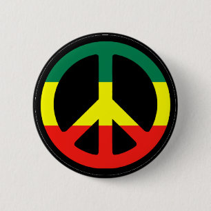 Badge Rond 5 Cm Symbole de la paix de Rasta