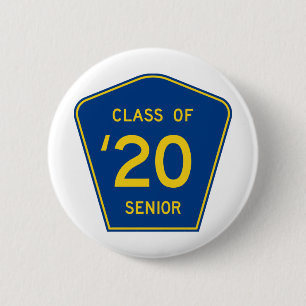 Badge Rond 5 Cm Symbole de la route du comté stylisé   Classe 2020