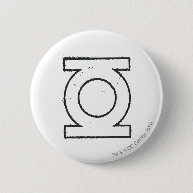 Badge Rond 5 Cm Symbole de lanterne vert BW (Devant)