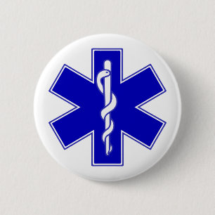 Badge Rond 5 Cm Symbole de l'Étoile de la vie