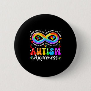 Badge Rond 5 Cm Symbole de l'infini arc-en-ciel de sensibilisation