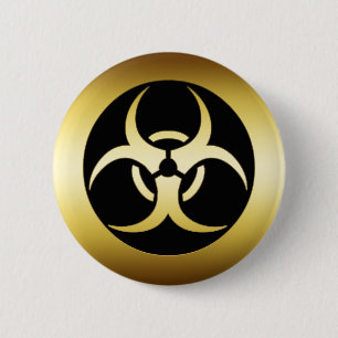 BADGE ROND 5 CM SYMBOLE DE L'OR BIO-HARZARD