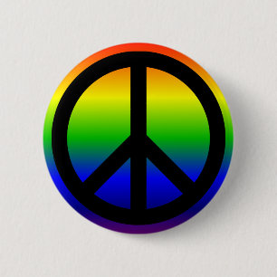 Badge Rond 5 Cm Symbole de paix arc-en-ciel