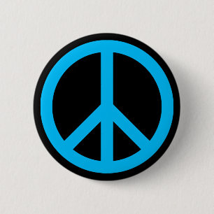 Badge Rond 5 Cm Symbole de Paix Bleu Ciel