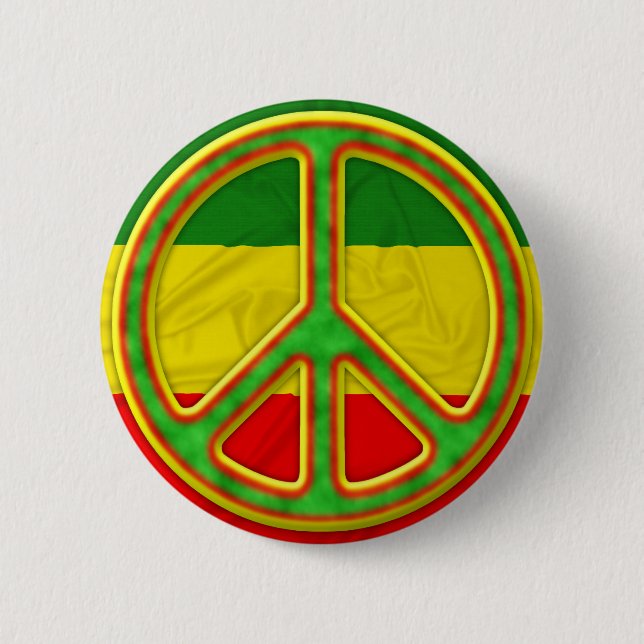 Badge Rond 5 Cm Symbole de paix de Rasta (Devant)