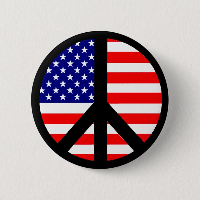 Badge Rond 5 Cm Symbole de paix, drapeau (Devant)