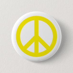 Badge Rond 5 Cm Symbole de paix - jaune