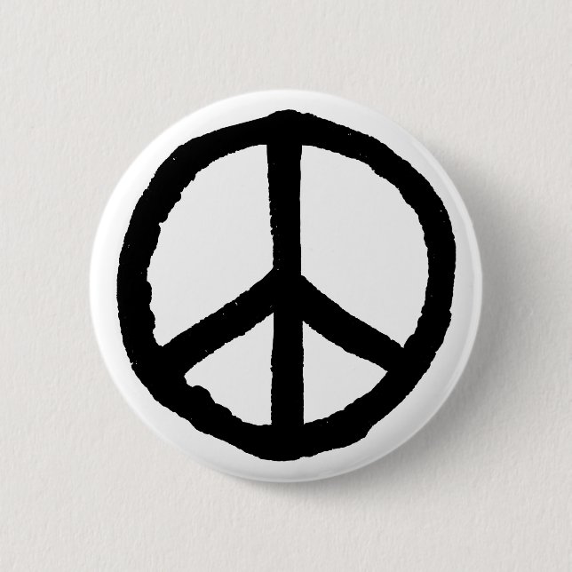 Badge Rond 5 Cm Symbole de paix rude (Devant)