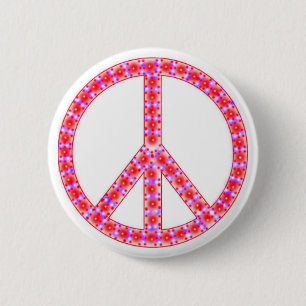 Badge Rond 5 Cm SYMBOLE DE PAIX super AVEC POINTS