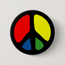 Badge Rond 5 Cm Symbole de paix Super hippy