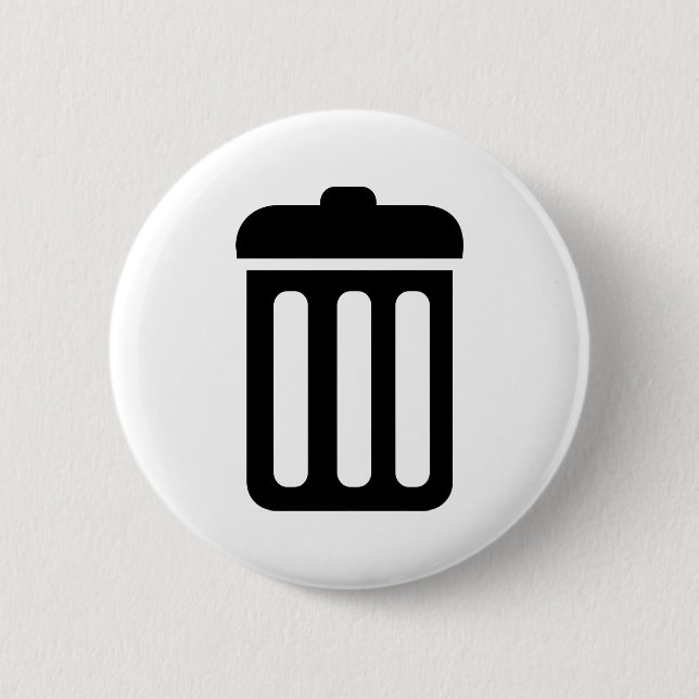Badge Rond 5 Cm Symbole de poubelle (Devant)