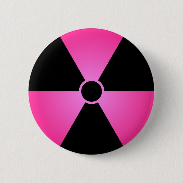 Badge Rond 5 Cm Symbole de rayonnement rose (Devant)