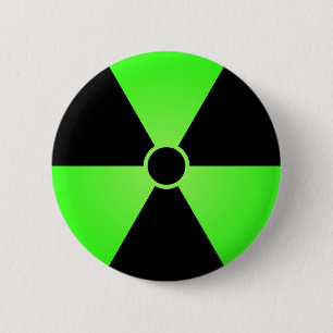 Badge Rond 5 Cm Symbole de rayonnement vert
