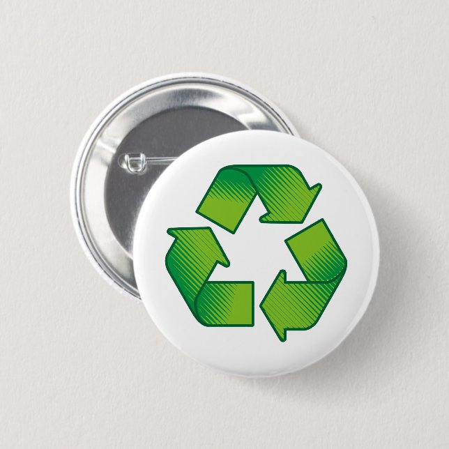 Badge Rond 5 Cm Symbole de recyclage (Devant & derrière)