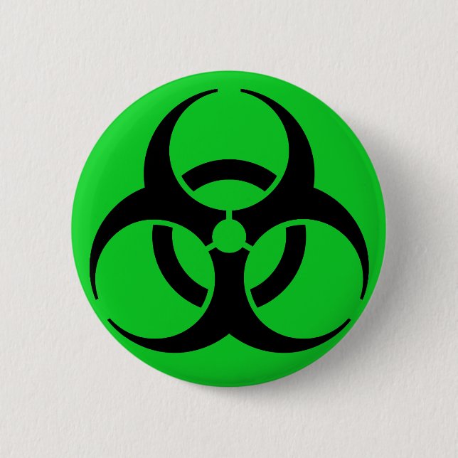 Badge Rond 5 Cm Symbole de risque biologique (Devant)